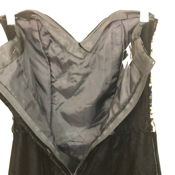 Vintage Gunne Sax 90s Strapless Sweatheart Beaded Sequin Velvet Cocktail… - Picture 6 of 10